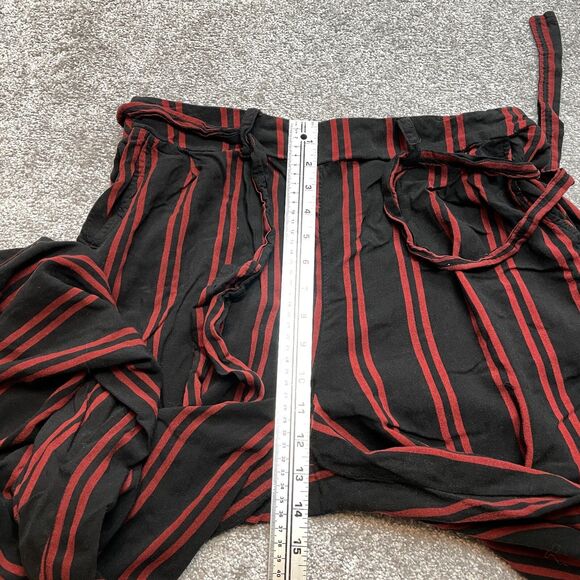 Torrid Paperbag Sweatpants Womens Plus Size 0 Red Black Striped Harem Soft 32x28 - Picture 7 of 10